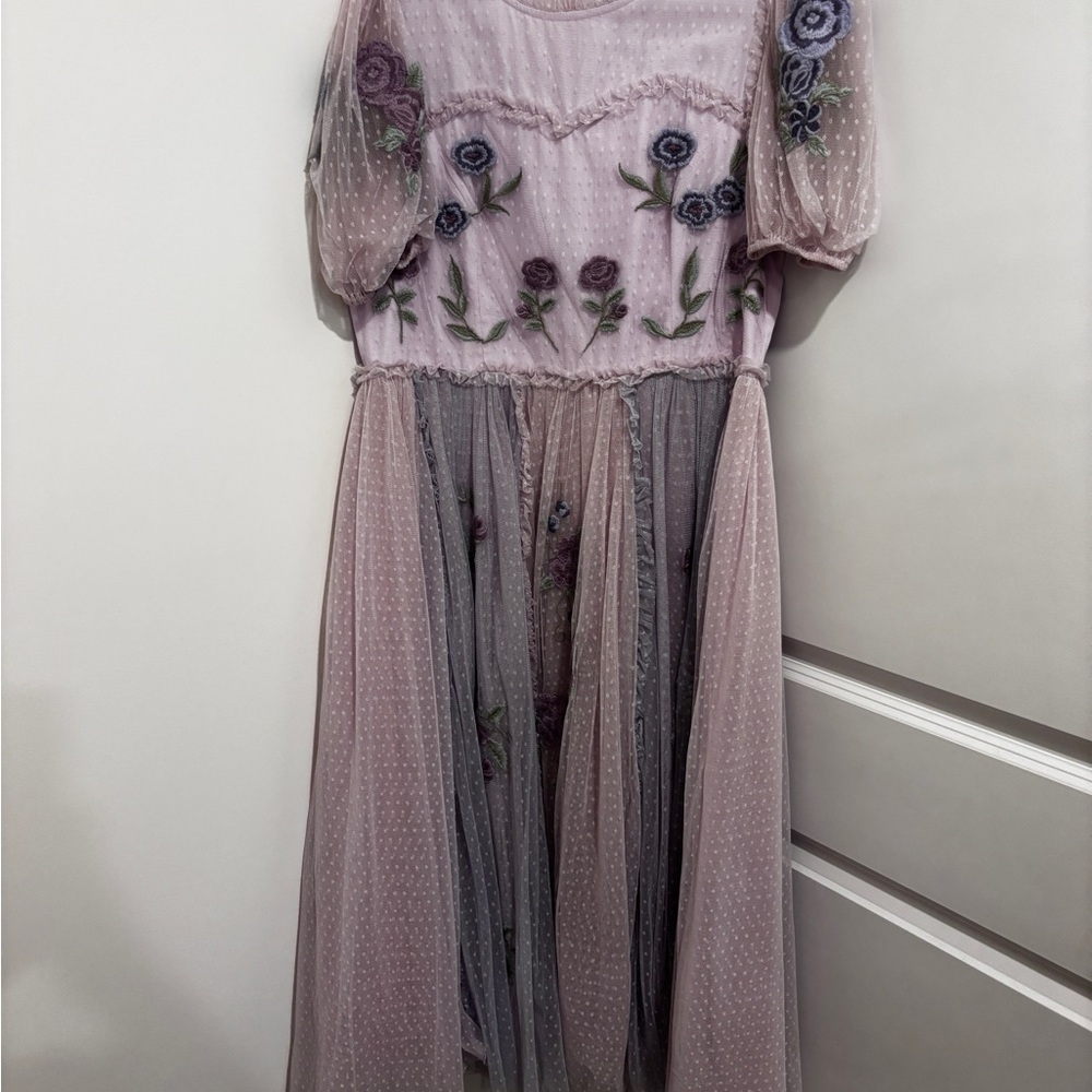 Ivy City Co Light Lavender Ruffle Neck Blouse